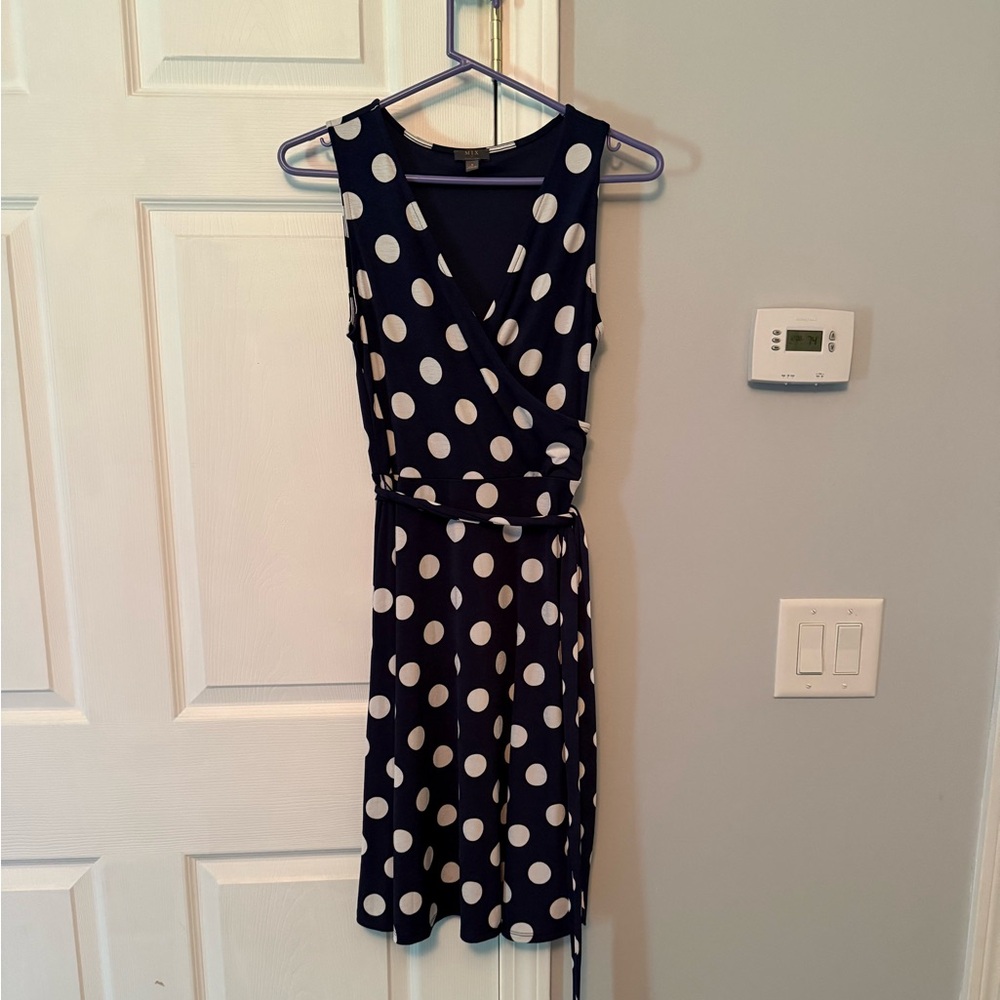 Mix by 41 Hawthorne blue polka dot dress in small.  EUC.